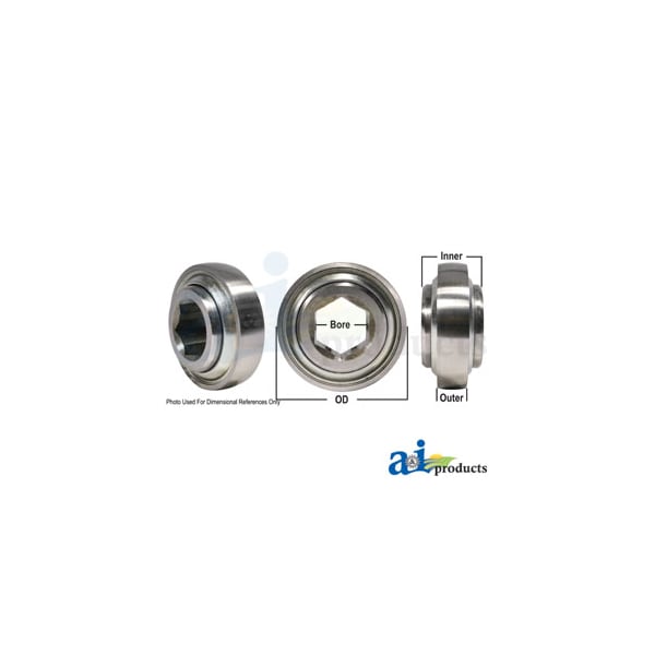 Bearing, Ball; Special Spherical, Hex Bore, Pre-Lube 3.5" x3.5" x2"